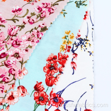 Dzianinowa gładka dżersejowa miękka sukienka wiskozowa tkanina drukowana